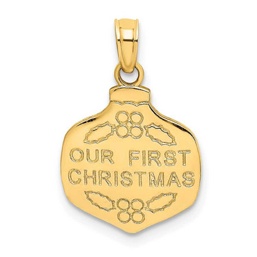 Image of 10k Yellow Gold Our First Christmas Ornament Pendant