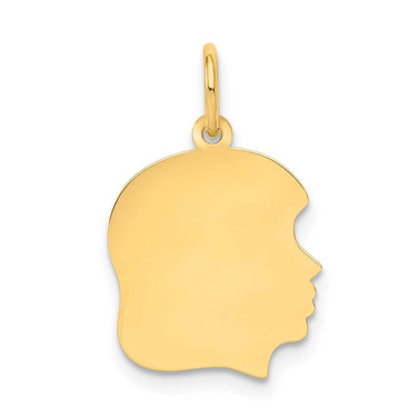 Image of 10K Yellow Gold Plain Facing Right Girl Head Charm 1109/13