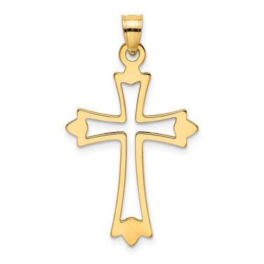 Image of 10K Yellow Gold Polished and Cut-Out Cross Pendant 10K8482
