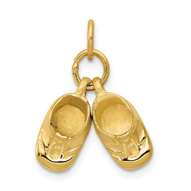 Image of 10K Yellow Gold Polished Baby Shoes Charm