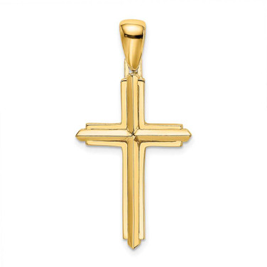 Image of 10K Yellow Gold Polished Cross Pendant 10K8501