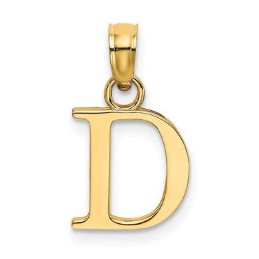 Image of 10k Yellow Gold Polished D Block Initial Pendant