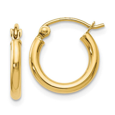 Image of 13mm 10k Yellow Gold Polished Hinged Hoop Earrings 10LE112