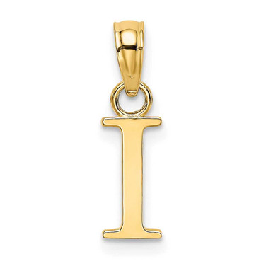 Image of 10k Yellow Gold Polished I Block Initial Pendant