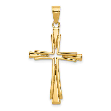 Image of 10k Yellow Gold Polished Solid Cross Pendant