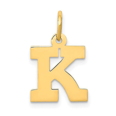Image of 10K Yellow Gold Small Block Initial K Charm