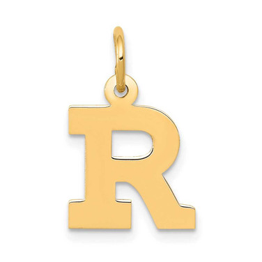 Image of 10K Yellow Gold Small Block Initial R Charm