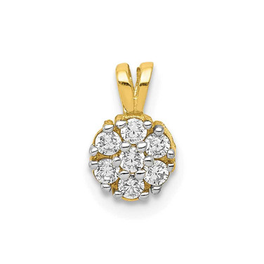 Image of 10k Yellow Gold Small CZ Flower Charm 10C991