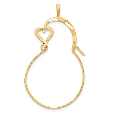 Image of 10k Yellow Gold Small Heart Charm Holder Pendant