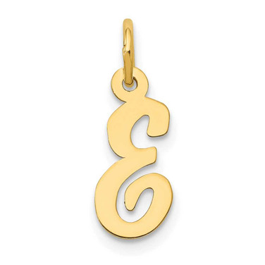 Image of 10K Yellow Gold Small Script Initial E Charm