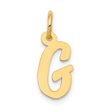 Image of 10K Yellow Gold Small Script Initial G Charm