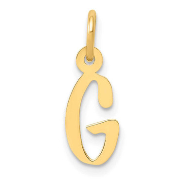 Image of 10K Yellow Gold Small Slanted Block Initial G Charm