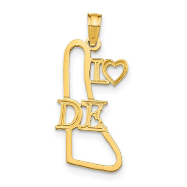 Image of 10k Yellow Gold Solid Delaware State Pendant