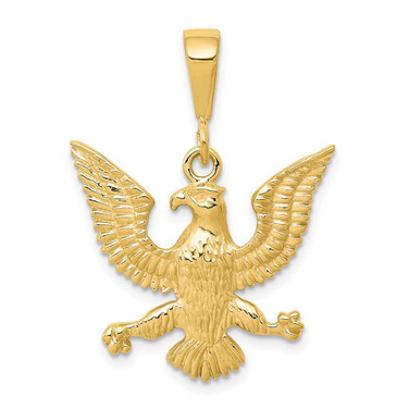 Image of 10K Yellow Gold Solid Polished Spread Eagle Pendant