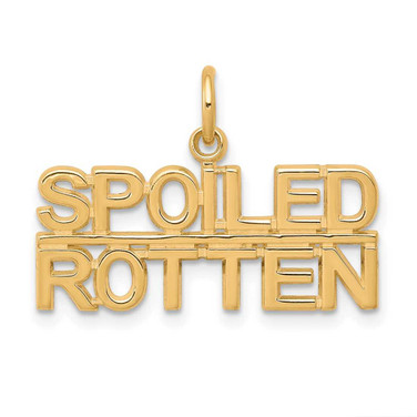 Image of 10K Yellow Gold Spoiled Rotten Phrase Charm