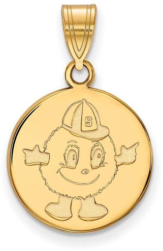 Image of 10K Yellow Gold Syracuse University Medium Disc Pendant by LogoArt (1Y045SYU)