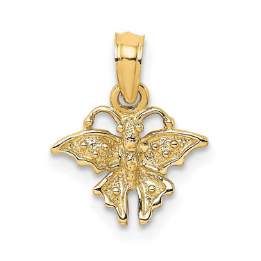 Image of 10K Yellow Gold Textured Mini Butterfly Pendant