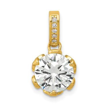 Image of 10K Yellow Gold Tiara Collection Polished CZ Pendant 10YC383