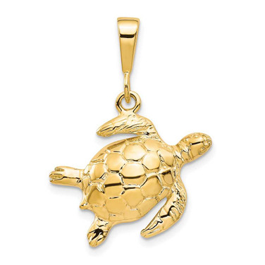 Image of 10K Yellow Gold Turtle Pendant 10C538