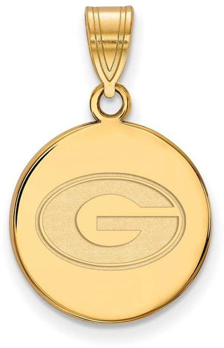 Image of 10K Yellow Gold University of Georgia Medium Disc Pendant by LogoArt