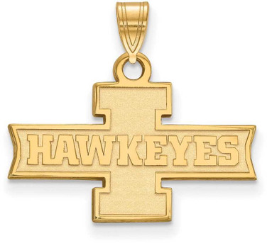 Image of 10K Yellow Gold University of Iowa Small Pendant by LogoArt (1Y072UIA)