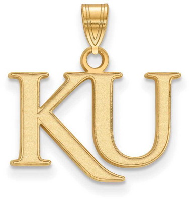 Image of 10K Yellow Gold University of Kansas Small Pendant by LogoArt (1Y051UKS)