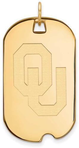 Image of 10K Yellow Gold University of Oklahoma Large Dog Tag by LogoArt (1Y029UOK)