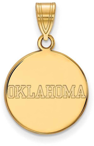 Image of 10K Yellow Gold University of Oklahoma Medium Disc Pendant by LogoArt (1Y053UOK) Image of 10K Yellow Gold University of Oklahoma Medium Disc Pendant by LogoArt (1Y053UOK)