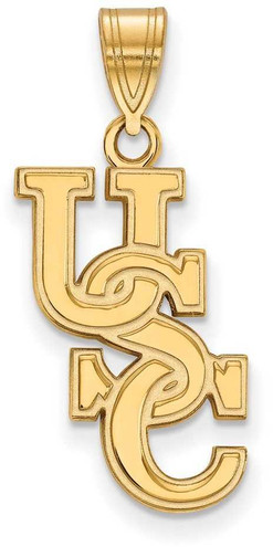 Image of 10K Yellow Gold University of South Carolina Large Pendant by LogoArt (1Y063USO)