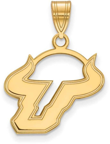 Image of 10K Yellow Gold University of South Florida Medium Pendant by LogoArt 1Y003USFL