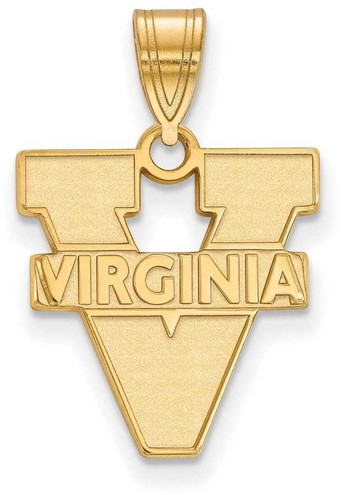 Image of 10K Yellow Gold University of Virginia Medium Pendant by LogoArt (1Y003UVA)