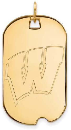 Image of 10K Yellow Gold University of Wisconsin Large Dog Tag by LogoArt