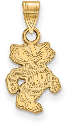 Image of 10K Yellow Gold University of Wisconsin Small Pendant by LogoArt (1Y044UWI)