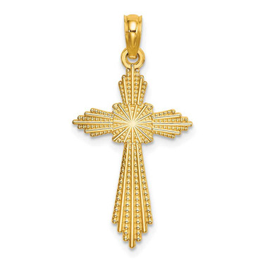 Image of 10K Yellow Gold w/ Pointed Ends Fancy Cross Pendant