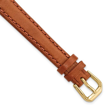 Image of 12mm 6.75" Havana Italian Leather Gold-tone Buckle Watch Band