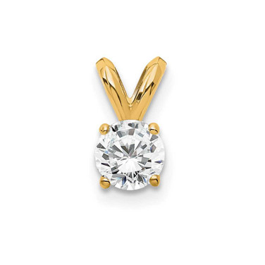 Image of 14K Gold Lab Grown Diamond 1/4ct. Round Certified VS/SI, Solitaire Pendant Image of 14K Gold Lab Grown Diamond 1/4ct. Round Certified VS/SI, Solitaire Pendant