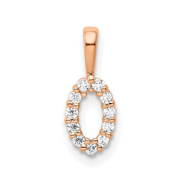 Image of 14K Rose Gold Diamond Number 0 Pendant