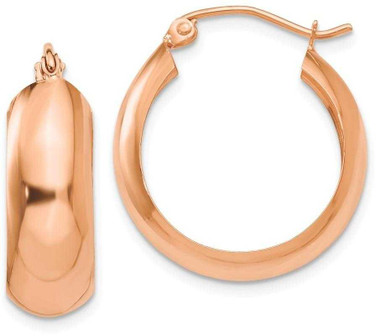 Image of 21mm 14k Rose Gold Hoop Earrings TF571