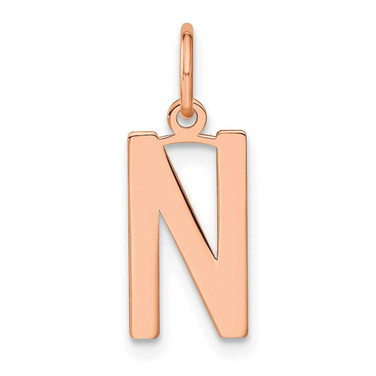 Image of 14K Rose Gold Letter N Initial Charm XNA1336R/N