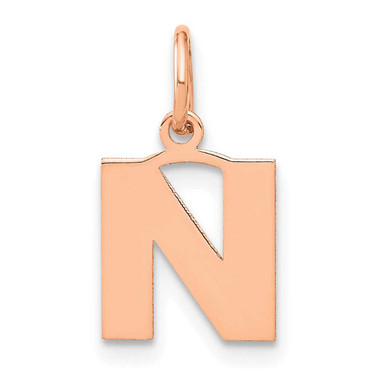 Image of 14K Rose Gold Letter N Initial Charm XNA1337R/N