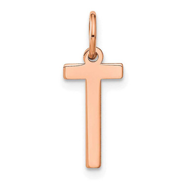 Image of 14K Rose Gold Letter T Initial Charm XNA1336R/T