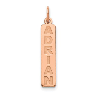 14K Rose Gold Personalized Vertical Bar Charm