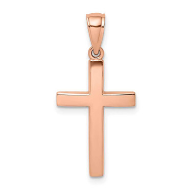 Image of 14k Rose Gold Polished & Beveled Cross Pendant