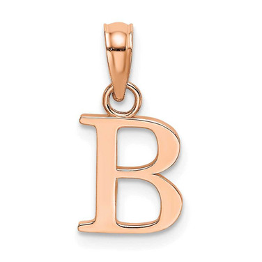 Image of 14k Rose Gold Polished B Block Initial Pendant