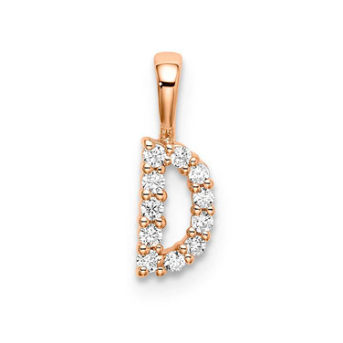 Image of 14K Rose Gold Small Initial D Diamond Pendant