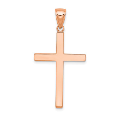 Image of 14K Rose Gold Stick Cross Pendant
