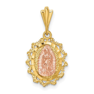 Image of 14K Two-tone Gold Polished St. Mary Medal Pendant