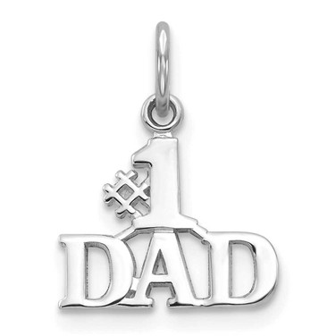 Image of 14K White Gold #1 Dad Charm