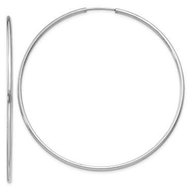 Image of 56mm 14k White Gold 1.5mm Polished Endless Hoop Earrings XY1191