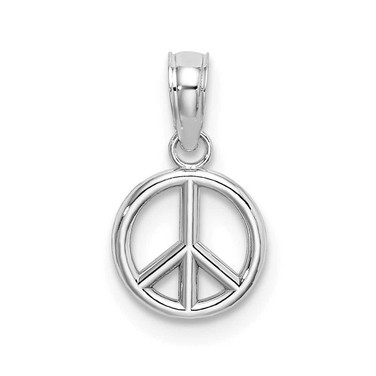 Image of 14k White Gold 3-D Peace Symbol Pendant K7357W